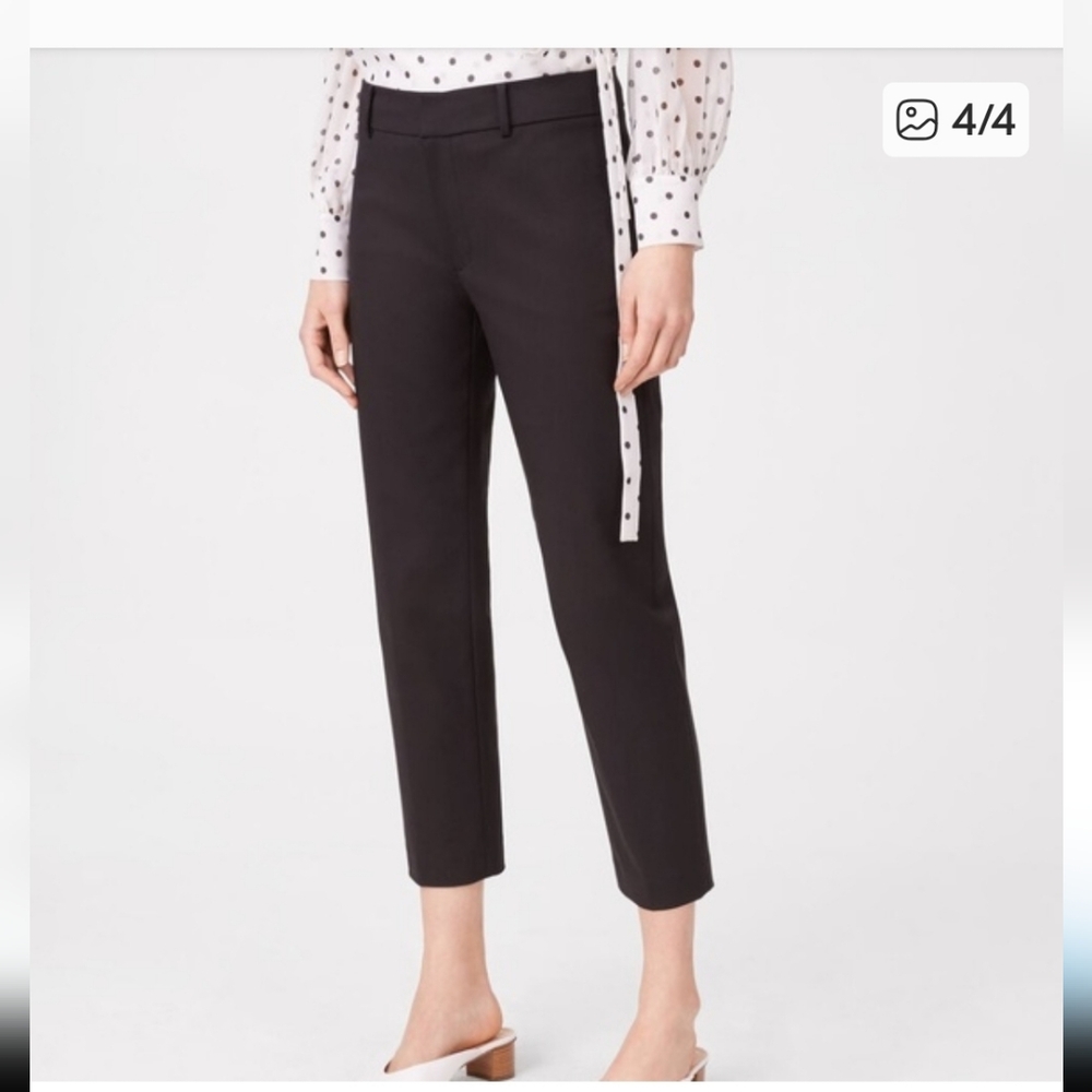 CLUB MONACO Remi Midrise Slim Crop Classic Black Pants Textured Trousers Sz 4